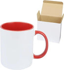 11oz White Ceramic Sublimation Coffee Mug in White Gift Box, Red, Case of 12 by CozyNest Decor