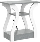 End Tables Living Room, Grey End Table with Charging Station, Grey Side Table, Nightstand for Bedroom, 3 Tier End Table with Storage Shelf for Living Room by CozyNest Decor