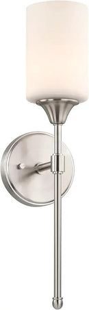 XiNBEi Lighting Wall Light 1 Light Wall Sconce with Glass, Bath Vanity Sconce for Bathroom Bedroom & Living Room, Brushed Nickel Finish XB-W1216-BN by CozyNest Decor