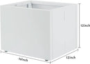 Galvanized Steel Rectangular Planter, 16"x 12"x 12" Small Planters for Outdoor Plants, White Outdoor Planter with Drainage Holes by GreenHaven Gardens