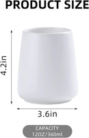 White Toothbrush Holder for Bathroom - Ceramic Tooth Brushing Holders, Toothbrush Cup & Toothpaste Organizer for Bathroom Countertop, Makeup Brush Holder, Pen Holder for Home Desktop Storage