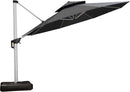 PURPLE LEAF 13 Feet Double Top Round Deluxe Patio Umbrella Offset Hanging Umbrella Outdoor Market Umbrella Garden Umbrella, Grey by GreenHaven Gardens