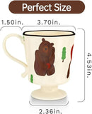 360ml -12.17oz Painted Cute Bear Ceramic Mug - Cute Coffee Cup for Espresso,Cappuccino, Turkish Tea - Gift for Women, Dishwasher Safe by CozyNest Decor