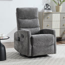 Heat Massage Manual Recliner Chair with Rocker and Swivel in Fabric