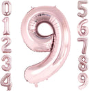 GOER Rose Gold Foil Balloons Number 9,Huge Number Balloons for 9th Birthday Party Supplies Anniversary Decorations(3 pcs,42 inch,32 inc,16inch) by TinyTreasures Baby Boutique