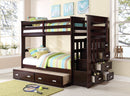 Allentown Twin / Twin Bunk Bed With Trundle Storage - Espresso