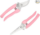 2pcs Garden Flower Shears Pruning Shears 6.9 inches Scissors Lightweight Plant Scissors for Cutting Flowers, Trimming Plants, Bonsai, Fruits Picking by GreenHaven Gardens