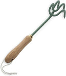 Barebones Cultivator - Weed Remover Tool - Garden Rake and Weeding Tool for Yard Work - Stainless Steel Cultivator for Raking Soil (Ash/Mint) by GreenHaven Gardens
