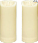 CANDLE CHOICE Waterproof Outdoor Battery Operated Flameless Candles with Auto Timer Flickering Plastic Resin Electric LED Slim Pillar Lights for Lantern Patio Garden Wedding Decorations 2”x5” 2 Pack by GreenHaven Gardens