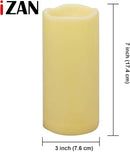 iZAN 1 PCS Outdoor Flameless LED Pillar Candle with Remote & Timer - Long Lasting Waterproof Flickering Battery Operated Electric Candle for Christmas Lantern Party Wedding Decoration 3"x7" by GreenHaven Gardens