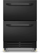 24 Inch Under Counter Dual Drawer Beverage Fridge, Weather Proof Outdoor Beverage Refrigerator for Patio, Stainless Steel Built-in Beverage Cooler for Home & Commercial Use, Black by CozyNest Decor