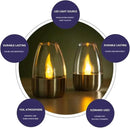 Solar Candle Lights,Flameless Candle Lights,Solar Rechargeable Tea Wax lamp,6 flameless Candle Light, Suitable for Wedding, Valentine's Day, Halloween, Christmas (Tea Light) by GreenHaven Gardens