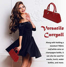 Wine Clutch Bag (Thermal Insulated) Trendy Women's Carry Tote | Holds Red & White 750mL Bottles | Trendy Fashion | Incl. Portable Waiter-Style Corkscrew by TinyTreasures Baby Boutique