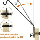 ERYTLLY Extended Rail Hook Fence Deck Heavy Duty Bird Feeder Hook 360 Degree Rotary and Length Adjustable Plant Bracket for Bird Feeders, Planters, Suet Baskets, Lanterns, Wind Chimes and More by GreenHaven Gardens