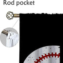 Baseball Blackout Curtains for Boy Girl Room Darkening Decor,Sport Theme Red and White Motto Dark Bedroom Living Room Home Rod Pocket Thermal Insulated Window Curtain/Drapes Panel,63x63 Inch… by TinyTreasures Baby Boutique