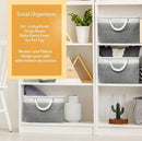 SIMPLE HOUSEWARE Large Fabric Storage Bin, 15.7" x 12" with Braided Handles, 3 Pack, Gray by CozyNest Decor
