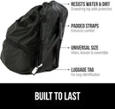 GORILLA GRIP Car Seat Travel Bag for Airplane Gate Check, Easy Carry Padded Backpack Bags Cover Carseats, Infant Baby Carriers and Toddler Booster Seats for Airport, Child Air Travels Essential, Black by TinyTreasures Baby Boutique