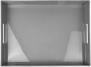 Grey Decorative Tray, Rectangular Large Serving Tray with Handles, Plastic Coffee Table Tray for Ottoman, Living Room, Kitchen Tabletop, 15.7” x 11.8” x1.6” by CozyNest Decor