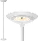 BoostArea Torchiere Floor Lamp, 30W Super Bright LED Standing Lamp, 3000K Stepless Dimmable Pole Lamp with Rotary Switch, 70 Inch Tall Metal Modern White Floor lamp for Living Room/Bedroom/Office/Den by CozyNest Decor