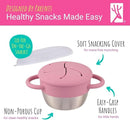 Elk and Friends Stainless Steel Snack Cups | Removable Silicone Food Catcher and Travel Lid | Spill-Proof Snack Containers for Baby, Toddler, Kids | Dishwasher Safe | 2 Pack by TinyTreasures Baby Boutique