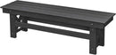 HDPE Outdoor Bench, 55" Patio Bench Outdoor Furniture, Poly Lumber Adirondack Benches, Fade-Resistant HDPE Garden Backless Benches for Park, Poolside, Garden, Porch, Obsidian by CozyNest Decor