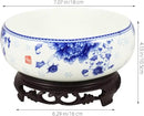Ceramic Chinese Pot White Water Lily Bowl Ceramic Plant Pot Hydroponic for Garden Home Office-8Inch by GreenHaven Gardens