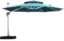 PURPLE LEAF 12 Feet Double Top Round Deluxe Patio Umbrella Offset Hanging Umbrella Outdoor Market Umbrella Garden Umbrella, Turquoise Blue by GreenHaven Gardens
