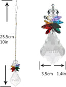 H&D HYALINE & DORA Glass Crystal Rainbow Angel Ornament Chakra Hanging Suncatcher Window Sun Catcher with Baroque Maple Leaf Pendant for Gift, Pack of 3 by GreenHaven Gardens
