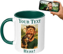 Personalized Coffee Mug, Custom Photo Caricature Gift, Funny Customized Coffee Gift for Men & Women, Custom Mugs with Pictures, Green 11oz Customized Fathers Day Mug by TinyTreasures Baby Boutique