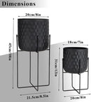 TRIROCKS Set of 2 Planters with Stand Indoor Outdoor Metal Plant Stand 8 * 18 &7 * 12 "Modern Planters Flower Pots for Living Room Corner Kitchen Office Garden Balcony Patio Decor(Black) by GreenHaven Gardens