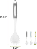Dish Brush Scrub Brush with Handle - 3 Pack Stiff Bristles Dish Scrubber for Cleaning Pots,Pans,Dishes & Kitchen Sink - Hard Bristles,No Residue by CozyNest Decor