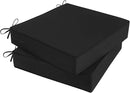 Outdoor Chair Cushions Set of 2 for Patio Furniture 24x24x4 Inch Waterproof Patio Chair Cushion 3 Year Color Fastness Square Elastic Foam Garden Couch Pads with Ties and Handle,Black by GreenHaven Gardens