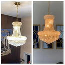 10 - Light Unique Empire Crystal Chandelier for Foyer Entryway Living Room Dining Room Bedroom Hallway Gold Finish by CozyNest Decor