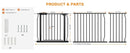 Extra Wide Baby Gate Extra Wide Pet Dog Gates for Stairs Doorways Black Metal Tension Indoor Safety Gates with Pressure Mount 71.5-76.38 Inch by TinyTreasures Baby Boutique