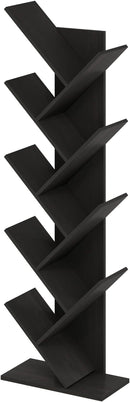 Furinno Bookshelf 9-Tier Floor Standing Tree Bookcase, Espresso by TinyTreasures Baby Boutique