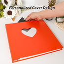 RECUTMS Photo Album Self Adhesive Scrapbook Album with Love Window for 4x6 5x7 8x10 Pictures Leather Magnetic Scrapbook Album DIY 40 Pages with Metallic Pen and Scraping Plate (Orange) by TinyTreasures Baby Boutique