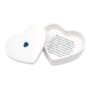 Baptism Gift, First Communion Gift, or Confirmation Gift, Handmade Heart Ceramic Keepsake Box with Irish Blessing and Shamrock in Green by TinyTreasures Baby Boutique