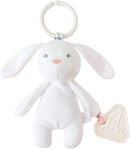 Copper Pearl On-The-Go Plush: Clip On Baby Toys for Travel, Soft Stuffed Bunny Plush with Teether for Sensory Development - Bella Bunny by TinyTreasures Baby Boutique