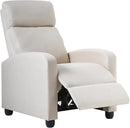 BestMassage | Recliner Chair | No Massage Function | Textile Beige | with Lumbar Support, Adjustable Push Back, Wide Armrests, Footrest & Padded Seat | Easy Assembly | for Living Room, Home Theatre by CozyNest Decor