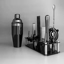 14-Piece Cocktail Shaker Set Bartender Kit with Black Stand, Bar Tool Set for Drink Mixing Bartending Kit Bar Sets Accessories: 750ml(25oz) Shaker, Jigger, Muddler, Cocktail Recipes (Black) by CozyNest Decor