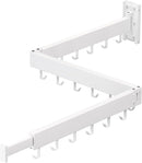Clothes Drying Rack,Laundry Space Saver Wall Mounted,Retractable,Collapsible(Tri-Fold), White Color Rack Clothing by CozyNest Decor