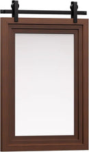 ALBAD Farmhouse Wood Framed Wall Mirror, Natural Wood and Framed Wall Mounted Bathroom Vanity Mirror for Farmhouse Decor, Vertical or Horizontal Hanging by CozyNest Decor
