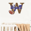 Personalized Football Name Sign, Wooden Monogram Name Sign, 2 Layers of Wood, Football Nursery Decor, Baby Name Sign Wood Sign, Football Gift, Nursery Name Sign for Baby Boy gift/21 by TinyTreasures Baby Boutique
