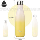 Insulated Water Bottles,17 oz Double Wall Stainless Steel Vacumm Metal Flask for Sports Travel,Lemon by CozyNest Decor