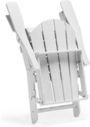 WO Home Furniture Adirondack Chairs Table Set of 3 PCS Outdoor Folding Chairs Side End Table Weather/UV Resistant for Lawn, Garden, Bon Fire, Balcony (White) by GreenHaven Gardens