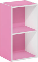 Furinno Luder Bookcase / Book / Storage, 2-Tier Cube, Pink/White by TinyTreasures Baby Boutique
