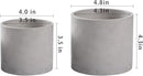 Ekirlin Planters for Indoor Plants, 3.5/4 Inch Plant Pots with Drainage Holes, Removable Rubber Stopper, Non-Slip Soft Pad - Grey Cement Concrete Planter for Most Indoor Outdoor Plants and Flowers by GreenHaven Gardens