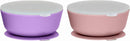 WeeSprout Suction Bowls for Baby & Toddlers (Set of 2) - 100% Silicone w/Plastic Lid - Leak Proof Feeding Supplies - Dishwasher & Microwave Safe Infant Dinnerware w/Extra Strong Base by TinyTreasures Baby Boutique