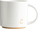 COLLECTIVE HOME - Monogram Ceramic Mugs, 15 oz Golden Initial Coffee Cups, Elegant Alphabet Tea Mugs, Elegant Personalized Mug with Gift Box, Luxurious Cups for Office and Home (c) by CozyNest Decor
