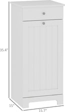 HOMCOM Laundry Hamper with Removable Basket, Tilt Out Hamper with Drawer and Beadboard Door, Bathroom Storage Cabinet, White by CozyNest Decor
